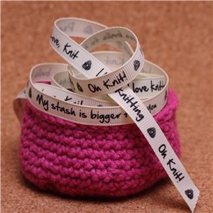 Knit Ribbons - 10mm Sentiment Cream